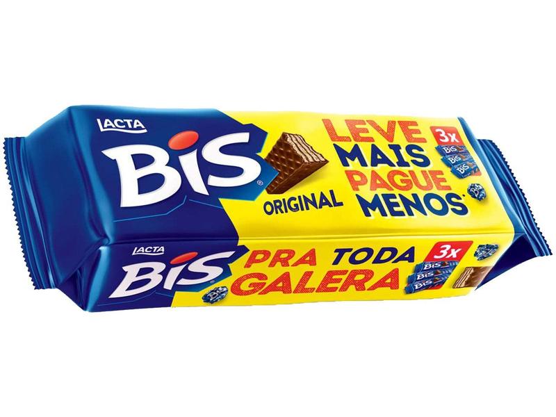 Chocolate Bis Original Ao Leite 378g Lacta - Multipack - Bis